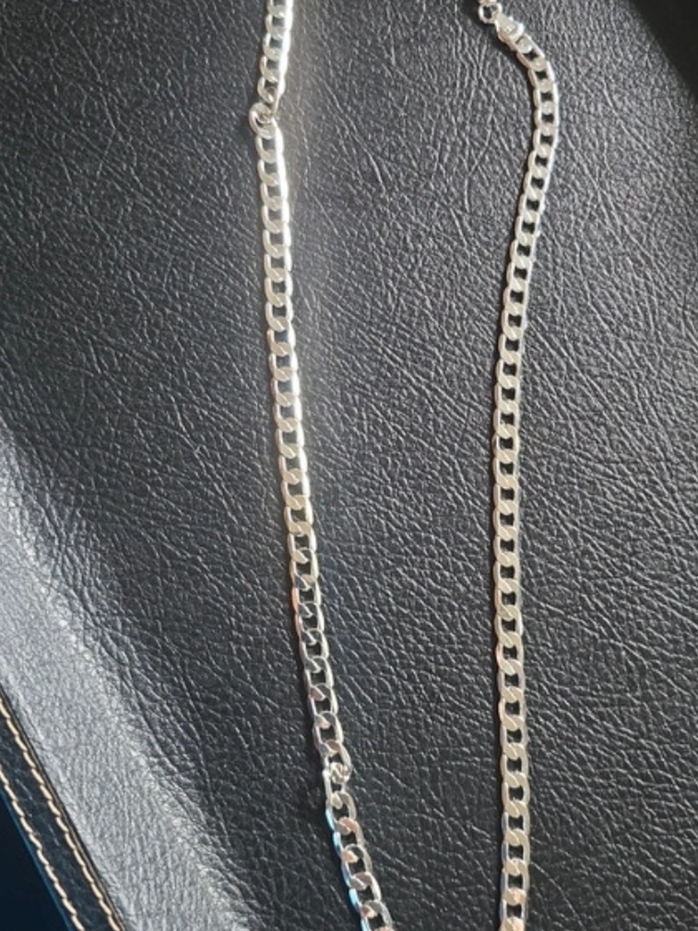 925 Sterling Silver Diamond-Cut Curb Link Chain 23" NWOT